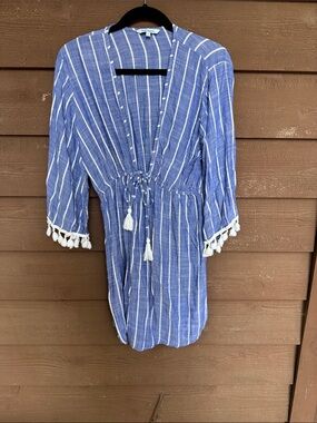 blue island | Swim | Bluewhite Stripe Long Sleeve Coverup Or Dress |  Poshmark